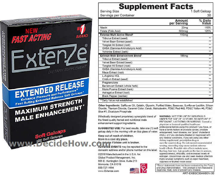 ExtenZe Ingredients